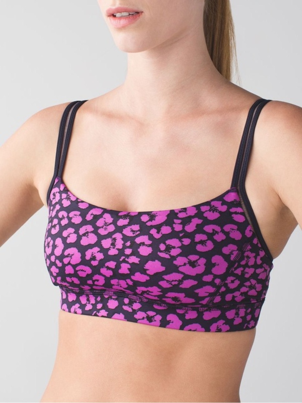 Lululemon Straight Up Bra Mini Cherry Cheetah Ultra Violet Naval Blue size 6